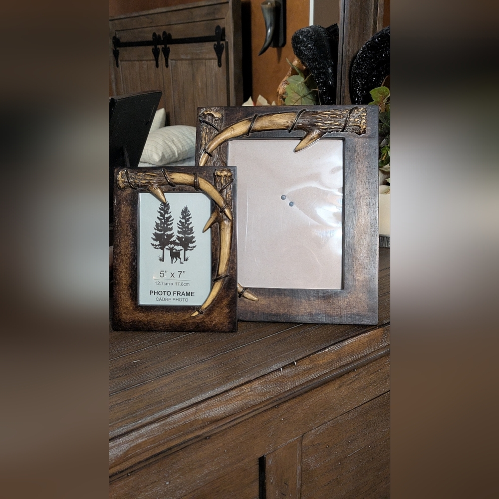 Rustic Brown and Gold Photo Frame Set